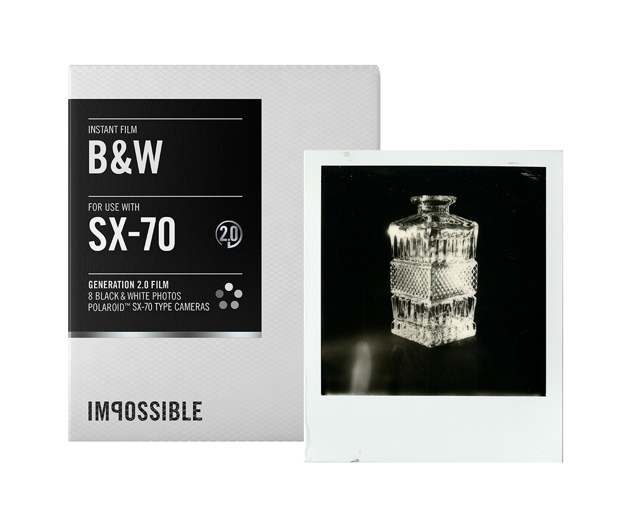 Impossible B&W SX-70 Sofortbildfilm 8 Aufnahmen | Macodirect DE